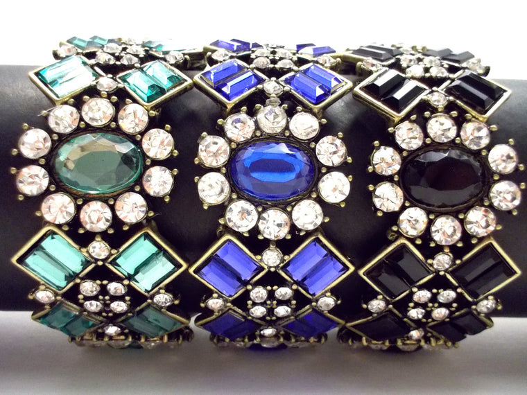 Luxe Crystal Cluster Stretch Bracelet- 2 Color Options