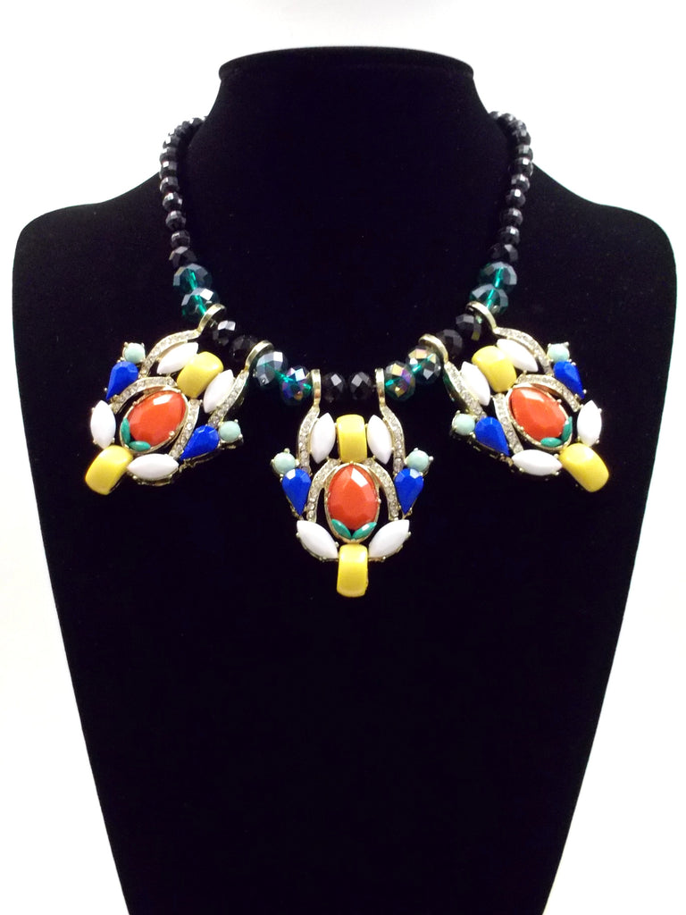 Fiesta Crystal Beaded Statement Necklace