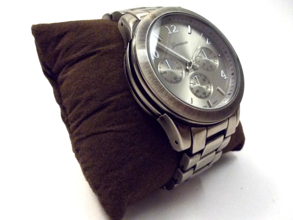 Metal Oversized Geneva Platinum Watch- Gunmetal