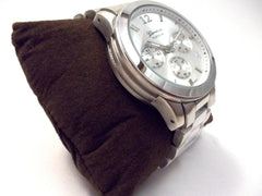 Metal Oversized Geneva Platinum Watch- Silver