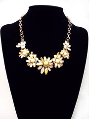 Floral Cluster Jeweled Necklace