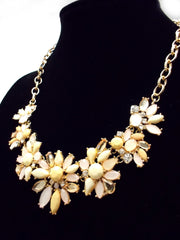 Floral Cluster Jeweled Necklace