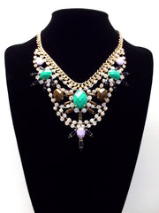Cascading Crystal Bib Statement Necklace