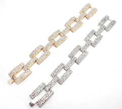 Flat Square Pavé Crystal Bracelet