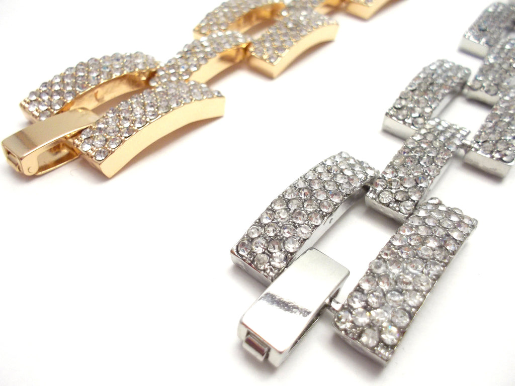 Flat Square Pavé Crystal Bracelet