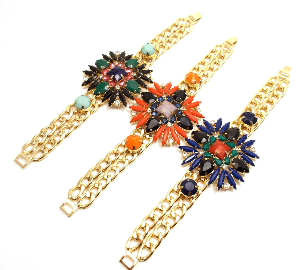 Acrylic Square Jewel Pendant Bracelet