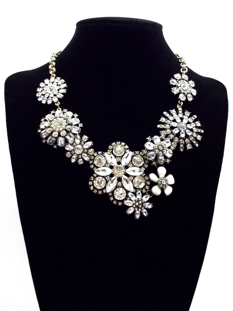 Luxe Flower Lattice Statement Necklace