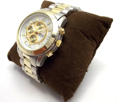 Metal Geneva Platinum Watch- Two Tone