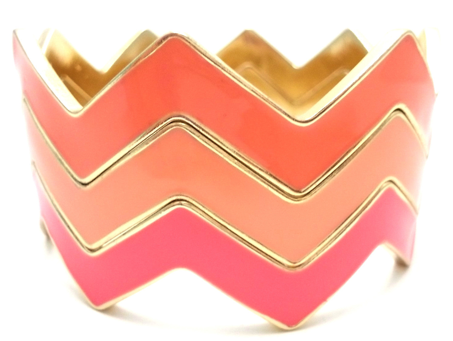 Chevron Bangles Set of 3- Coral