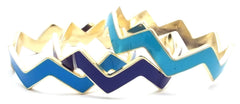 Chevron Bangles Set of 3- Blue
