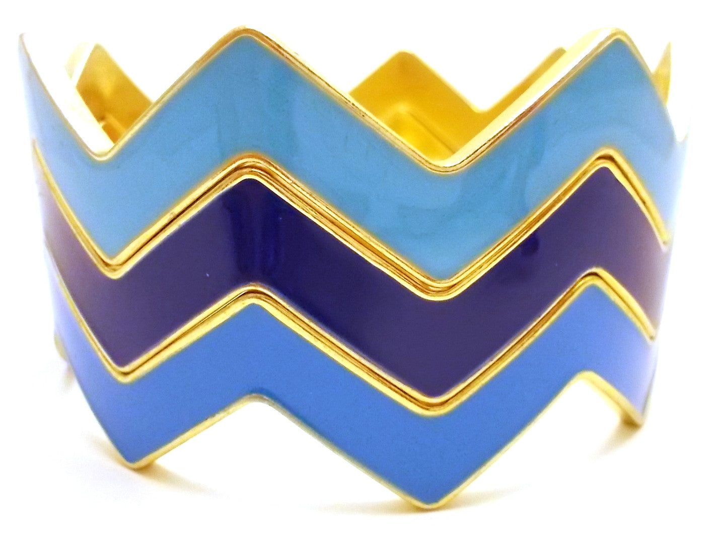 Chevron Bangles Set of 3- Blue
