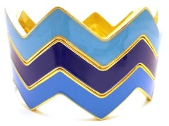 Chevron Bangles Set of 3- Blue