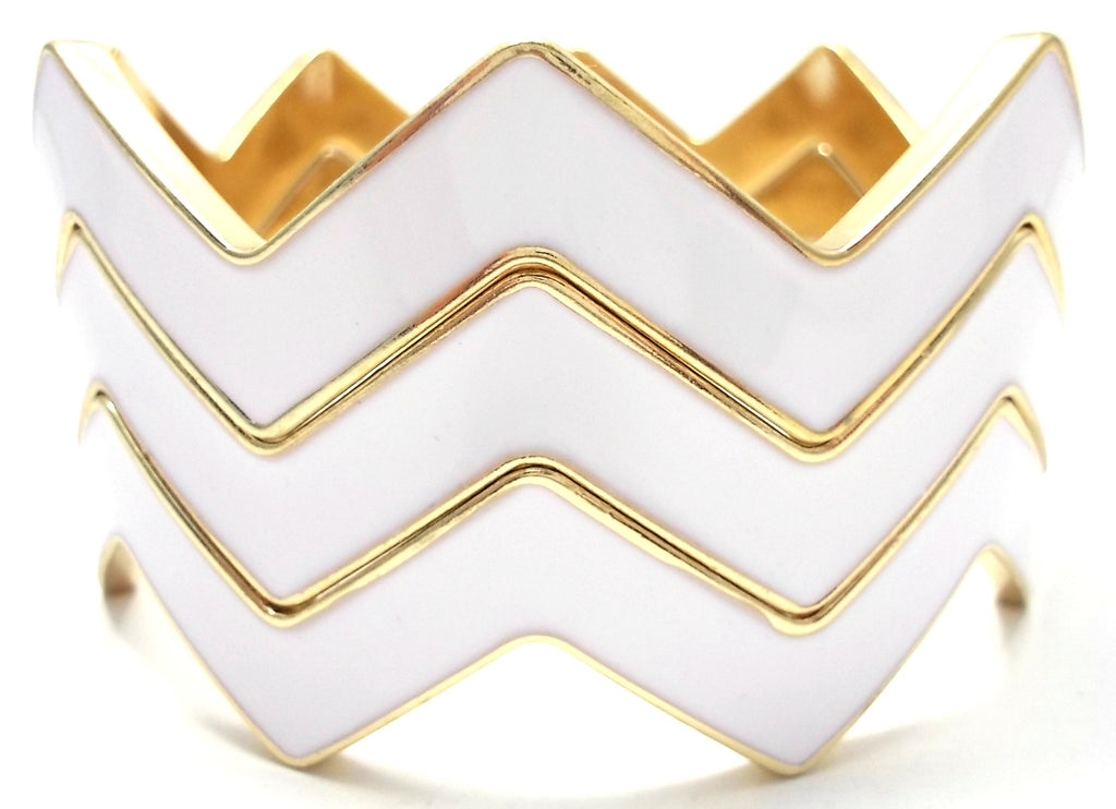 Chevron Bangles Set of 3- White