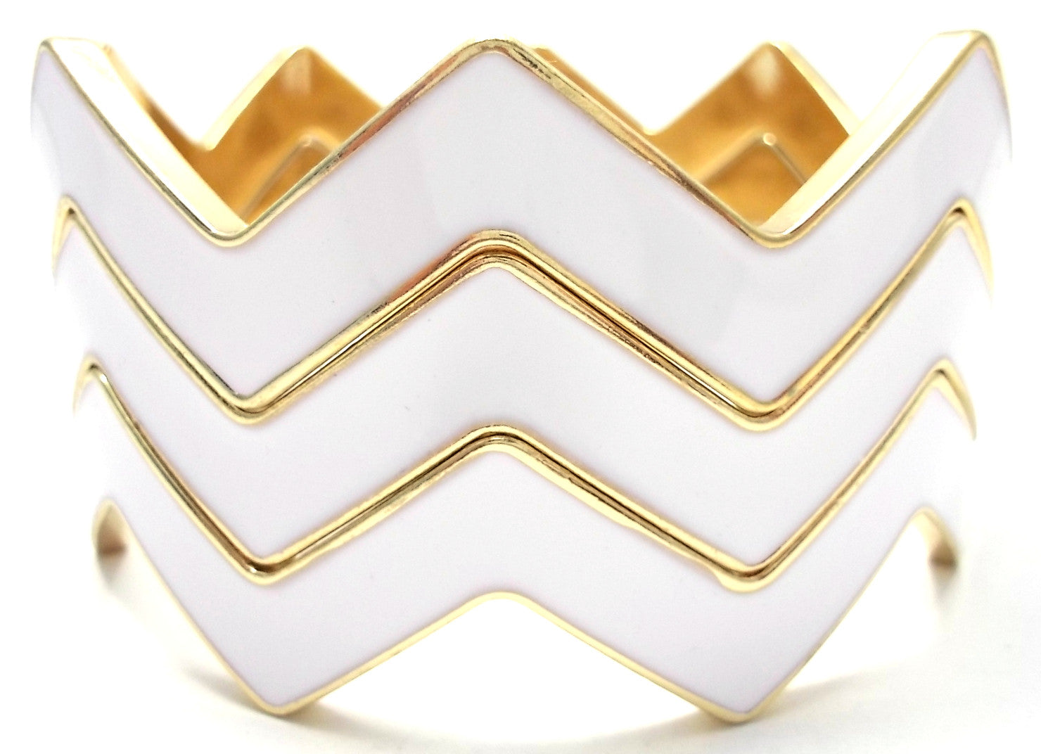 Chevron Bangles Set of 3- White