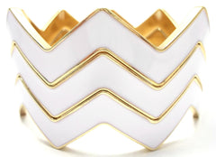Chevron Bangles Set of 3- White