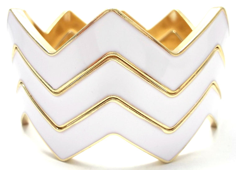 Chevron Bangles Set of 3- White