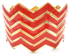 Chevron Bangles Set of 5- Red