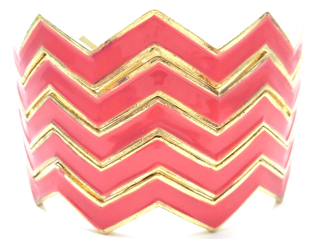 Chevron Bangles Set of 5- Fuchsia