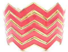 Chevron Bangles Set of 5- Fuchsia