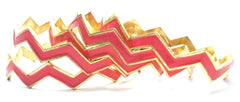 Chevron Bangles Set of 5- Fuchsia