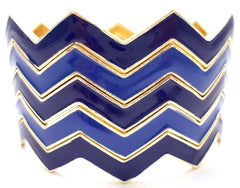 Chevron Bangles Set of 5- Blue