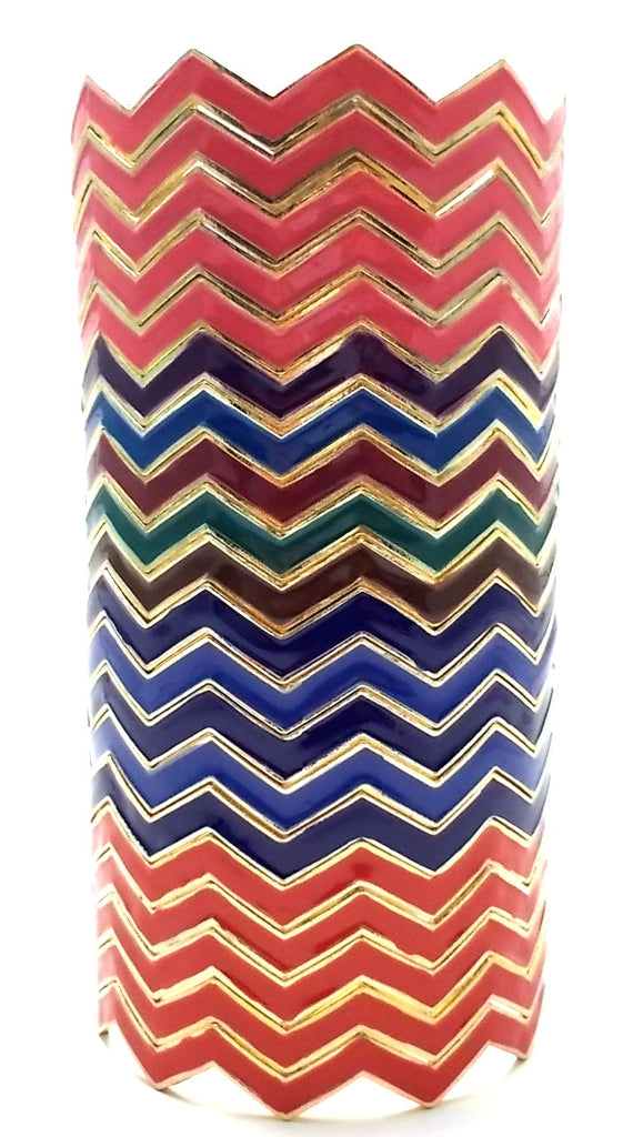 Chevron Bangles Set of 5- Fuchsia