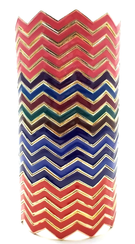 Chevron Bangles Set of 5- Blue