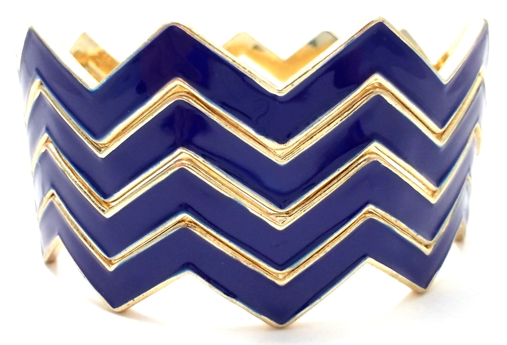 Chevron Bangles Set of 4- Navy