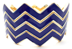 Chevron Bangles Set of 4- Navy