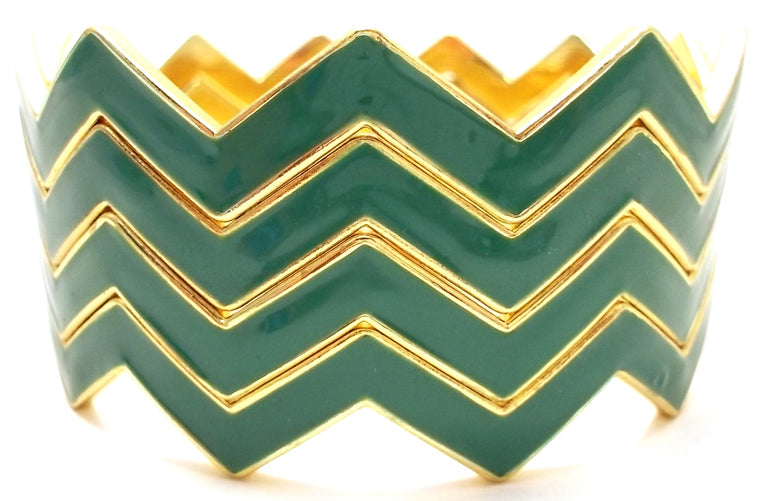 Chevron Bangles Set of 4- Green