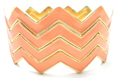 Chevron Bangles Set of 4- Peach