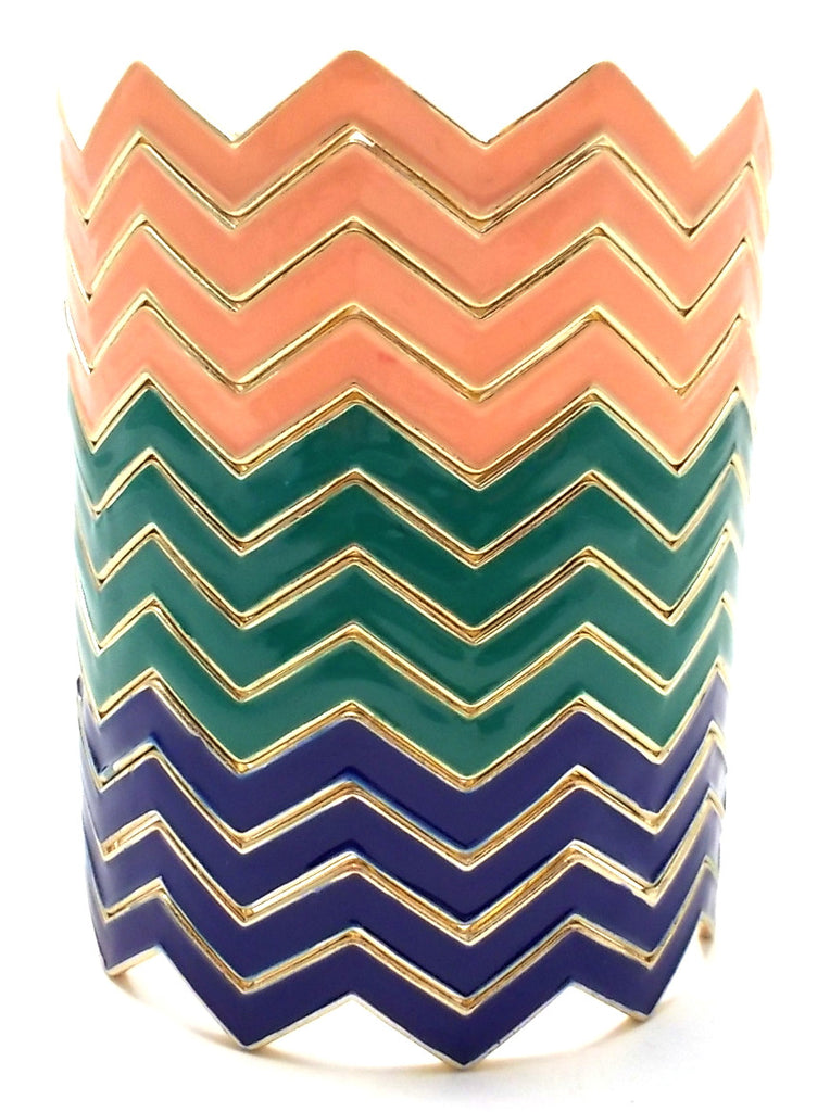 Chevron Bangles Set of 4- Green