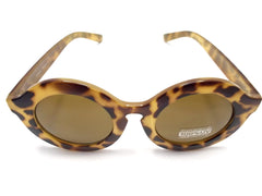 Retro Round Sunglasses- Olive Tortoise