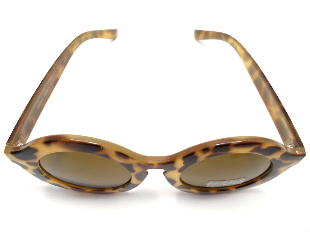 Retro Round Sunglasses- Olive Tortoise