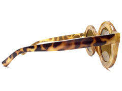 Retro Round Sunglasses- Olive Tortoise