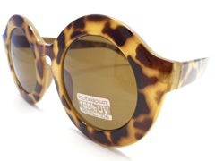 Retro Round Sunglasses- Olive Tortoise
