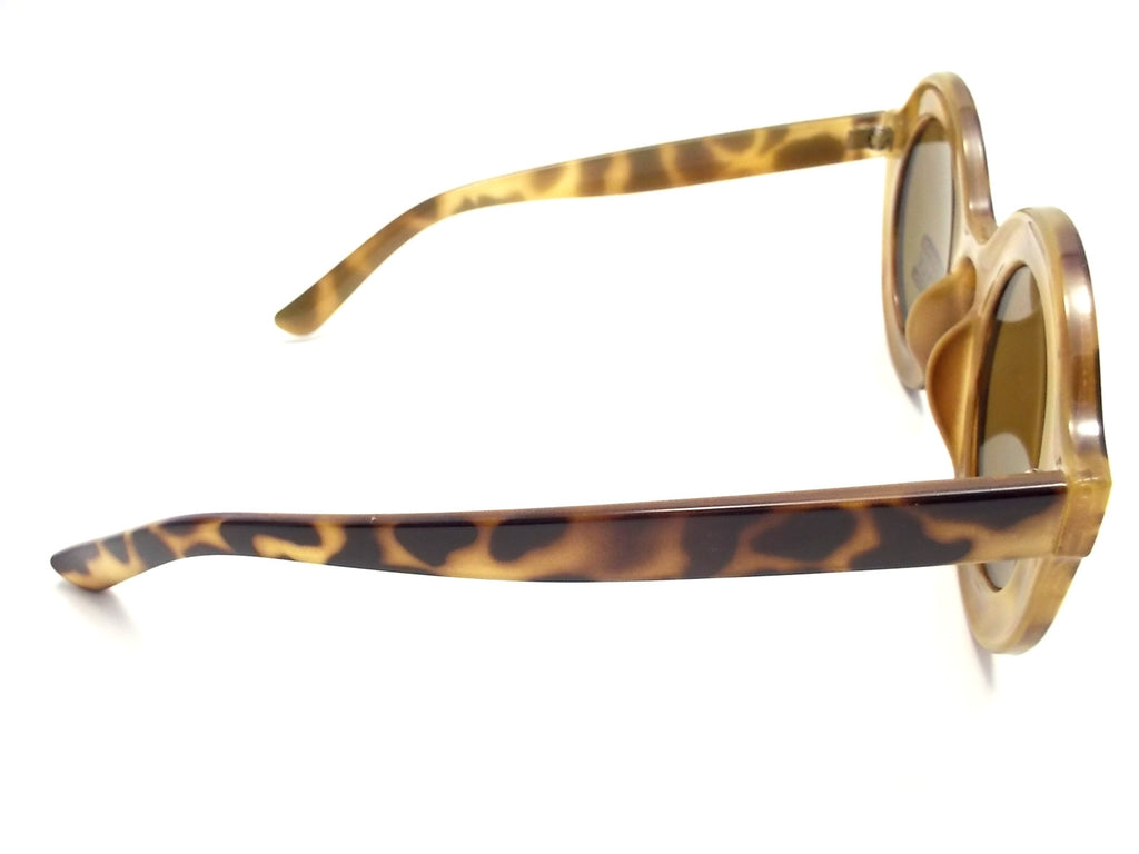 Retro Round Sunglasses- Olive Tortoise