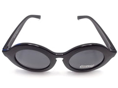 Retro Round Sunglasses- Glossy Black