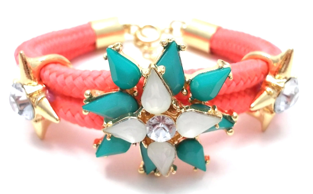 Neon Rosette Cord Bracelet- 2 Color Options