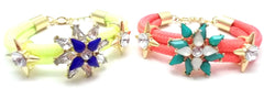 Neon Rosette Cord Bracelet- 2 Color Options