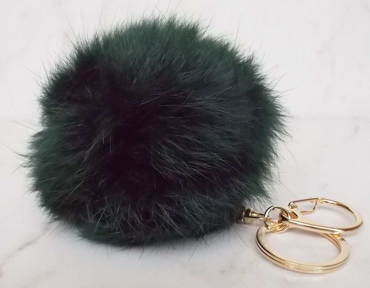 Faux POM Charm/Keychain- Dark Green