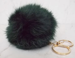 Faux POM Charm/Keychain- Dark Green