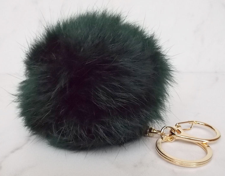 Faux POM Charm/Keychain- Dark Green