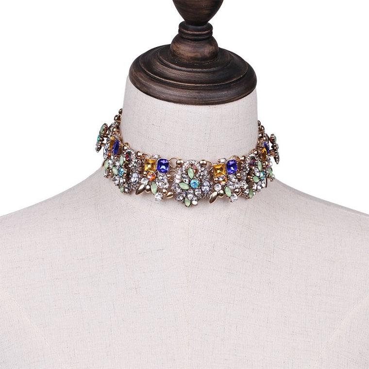 Paulina Bouquet Statement Choker Necklace- Multi