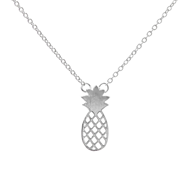 Pineapple Pendant Dainty Necklace- Silver