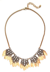 Golden Monté Crystal Fringe Necklace