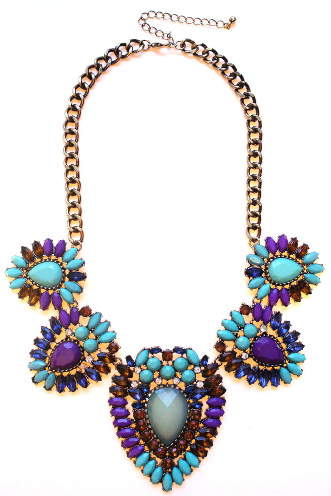 Chunky Boho Stone Statement Necklace