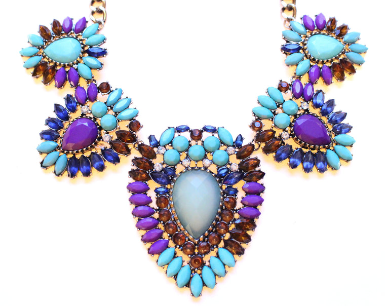 Chunky Boho Stone Statement Necklace