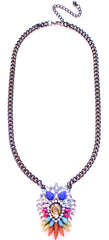 Colorful Sparkle Pendant Necklace- Yellow Multi