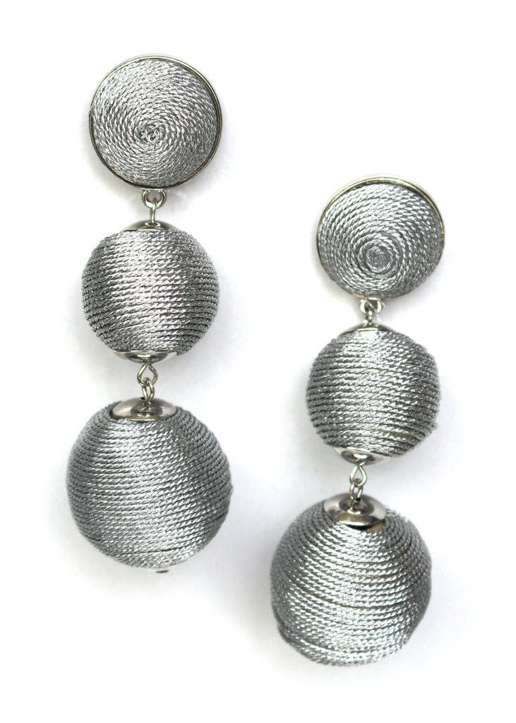 Shimmer Lee Drop Earrings- Silver